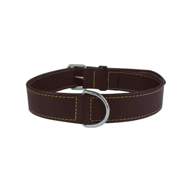 Collier cuir double 40cm marron Collier cuir double 40cm marron