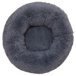 Lit rond moelleux, gris foncé - 70 cm
