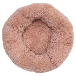 Lit rond moelleux, rose - 70 cm