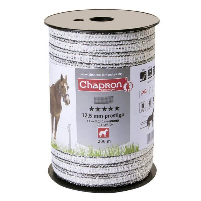 RUBAN PRESTIGE 12.5 MM BLANC- 200M