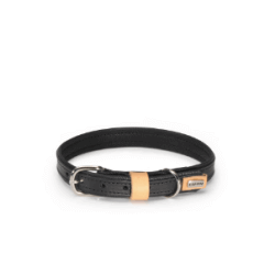 Collier en cuir avec doublure imitation cuir - noir - 20x500mm