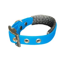 Collier pour Chien bleu en matière BioThane®, Largeur 19mm , taille XXS