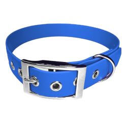 Collier pour Chien bleu en matière BioThane®, Largeur 25mm , taille L