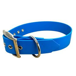 Collier pour Chien bleu en matière BioThane®, Largeur 38mm , taille XL