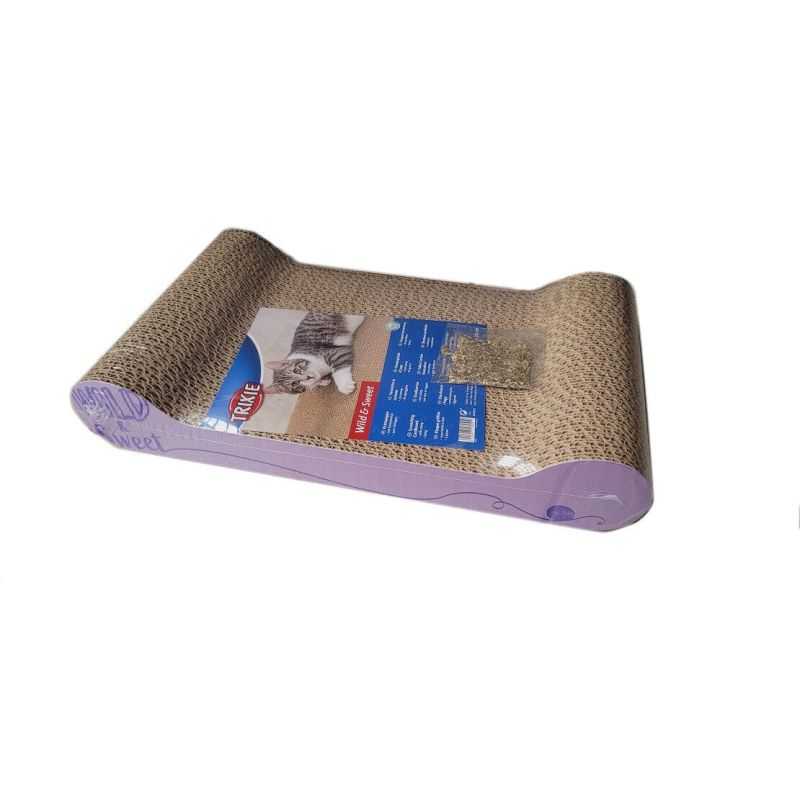 Griffoir carton Wild & Sweet, catnip, 47 × 7 × 24 cm, mauve