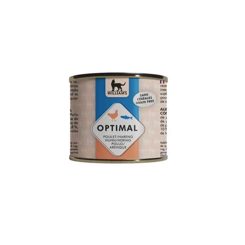 WILLIAM'S OPTIMAL POULET/HARENG 190gr pour chat