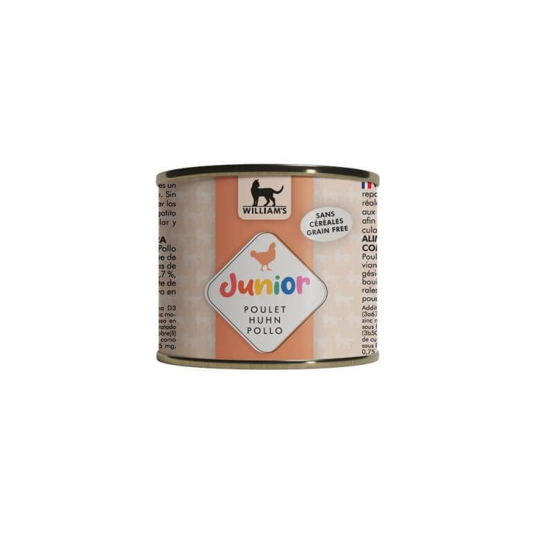 WILLIAM'S JUNIOR POULET 200gr pour chat