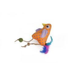 JOUET POUR CHAT POULET MATATABI AVEC HERBE A CHAT 10cm