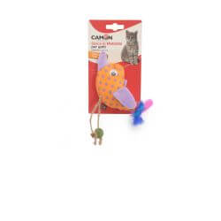 JOUET POUR CHAT PETIT OISEAU MATATABI AVEC HERBE A CHAT 11cm