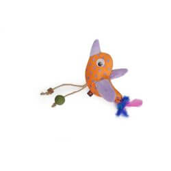 JOUET POUR CHAT PETIT OISEAU MATATABI AVEC HERBE A CHAT 11cm