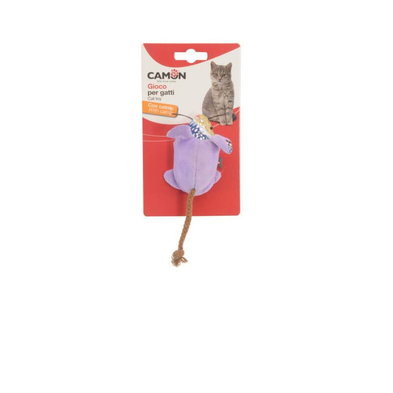 JOUET POUR CHAT SOURIS AVEC HERBE A CHAT 8,5cm