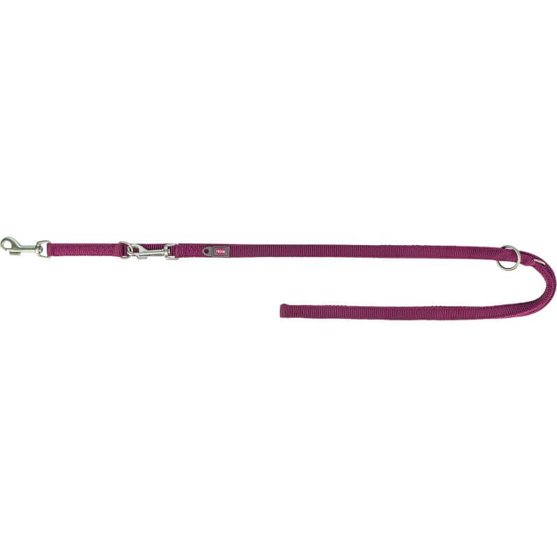laisse Premium réglable double, M–L: 2,00 m/20 mm, sangria
