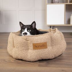 SCRUFFS BOUCLE CAT BED 45 DESERT TAN