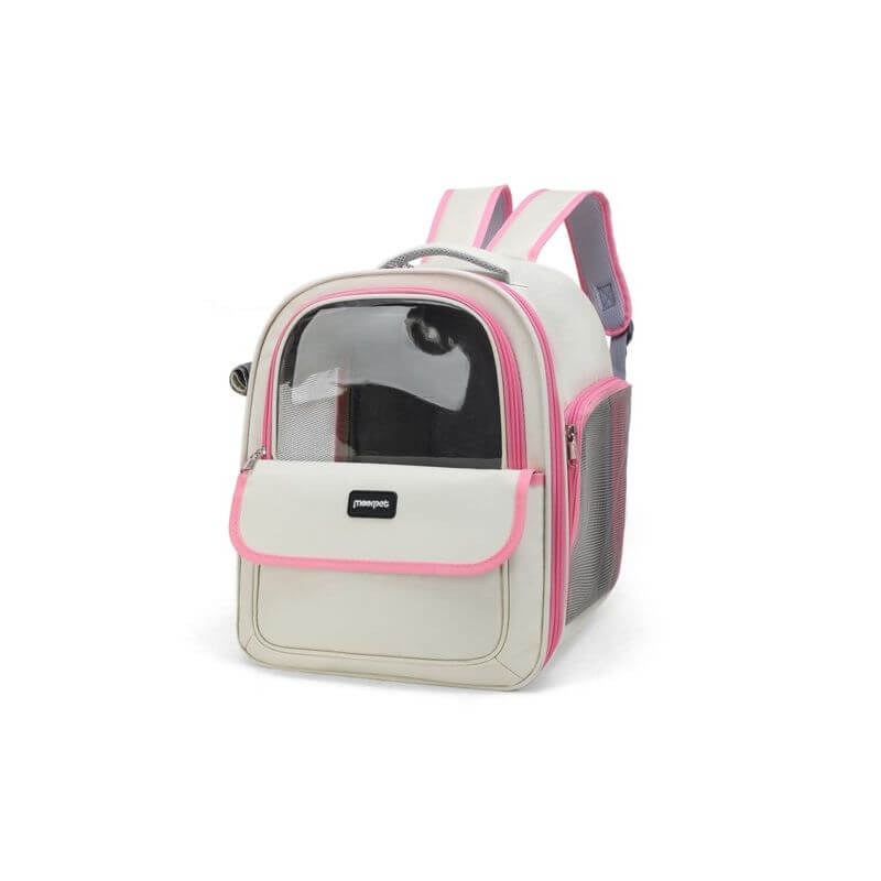 SAC A DOS BLANC/ROSE 40x33x25cm