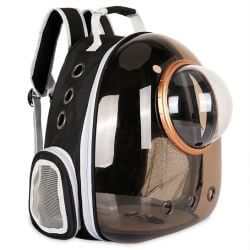 SAC A DOS BRUN TRANSPARENT 42x33x28cm