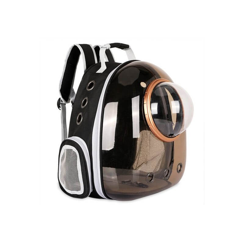 SAC A DOS BRUN TRANSPARENT 42x33x28cm