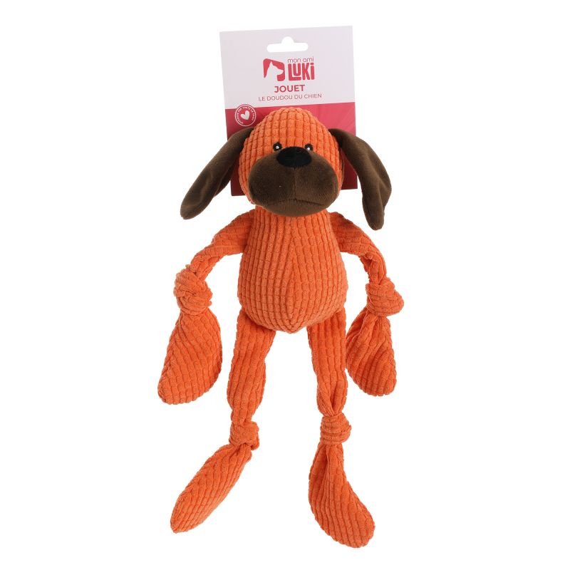 JOUET PELUCHE CHIEN ORANGE 50cm