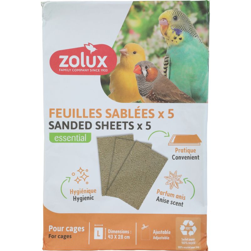 FEUILLE SABLEE GM 43x28cm x5