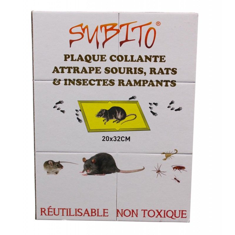 SUBITO PLAQUE COLLANTE RATS ET SOURIS 20X16CM