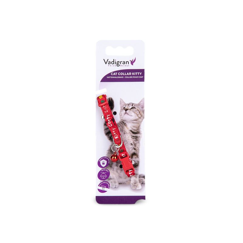 COLLIER CHAT KITTY CAT ROUGE 20-27cmx8mm