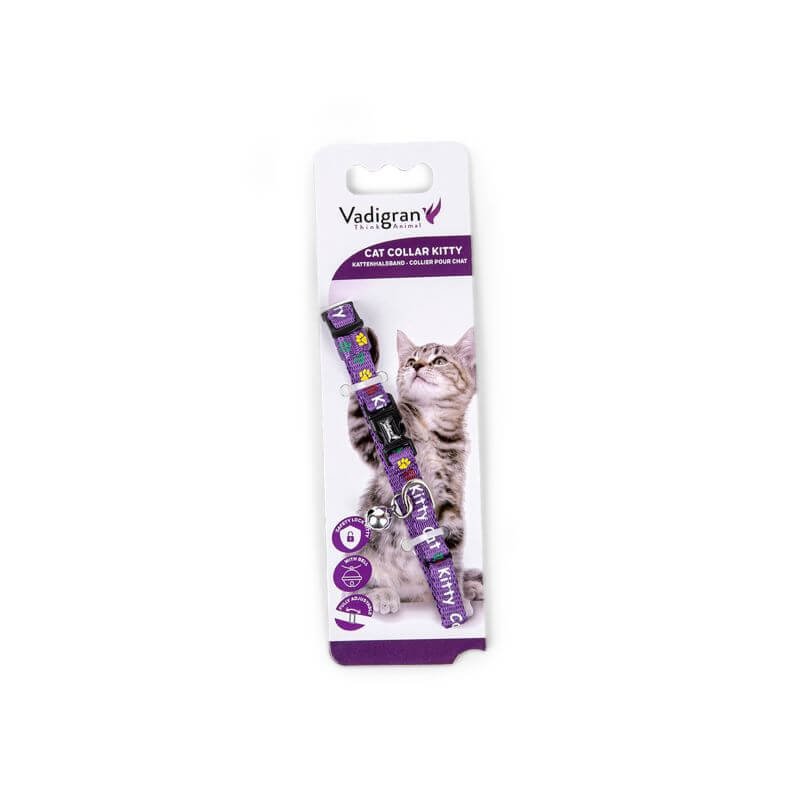 COLLIER CHAT KITTY CAT MAUVE 20-27cmx8mm