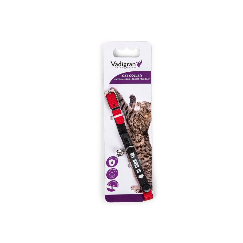 COLLIER CHAT MY BOSS ROUGE 30cmx10mm