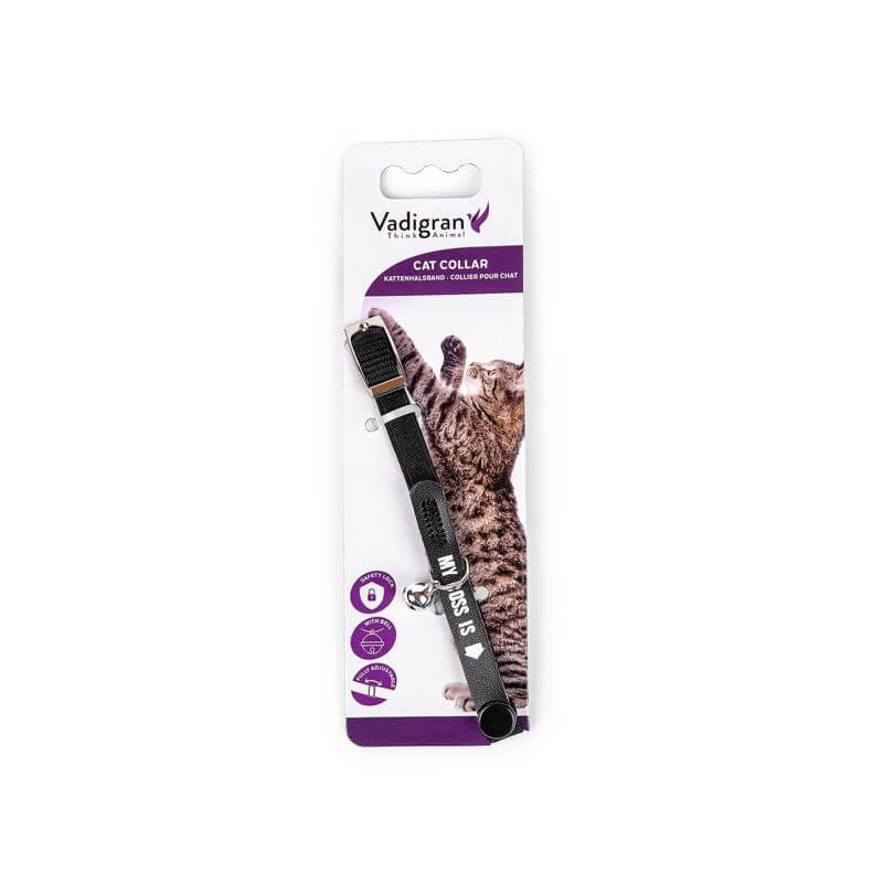 COLLIER CHAT MY BOSS NOIR 30cmx10mm