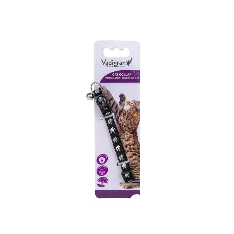 COLLIER CHAT REFLECT NOIR 20-30cmx10mm