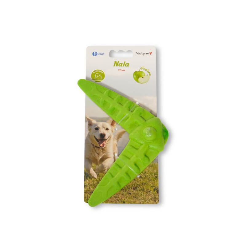 JOUET CHIEN TPR BOOMERANG VERT 17cm