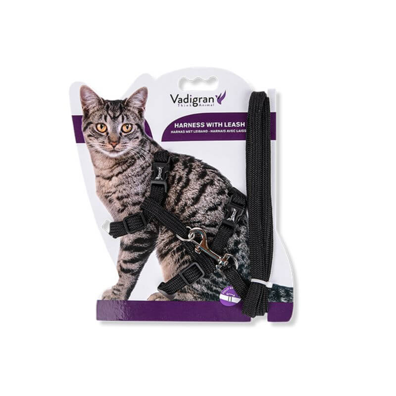 HARNAIS + LAISSE CHAT NYLON CLASSIC NOIR