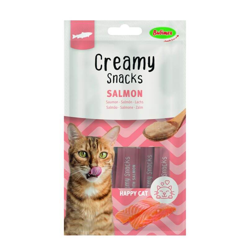 CREAMY SNACKS SAUMON x4 pour chat 60gr