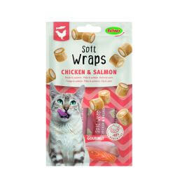 SOFT WRAPS POULET/SAUMON x3 pour chat 30gr