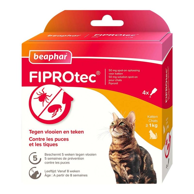 FIPROTEC SPOT-ON CHATS PUCES & TIQUES 4x0.5ml