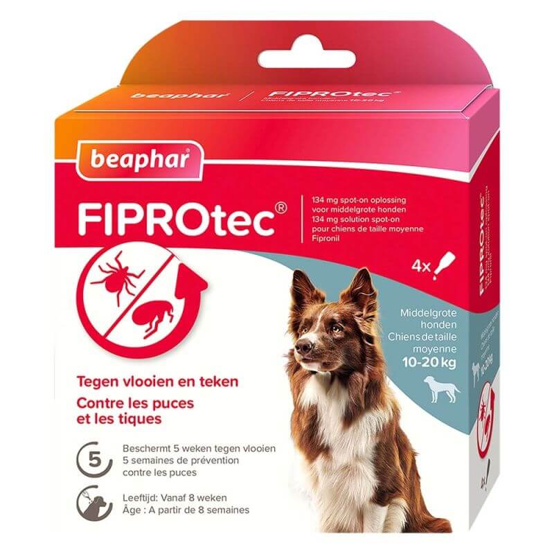 FIPROTEC SPOT-ON CHIENS MOYENS PUCES & TIQUES 4x1.34ml