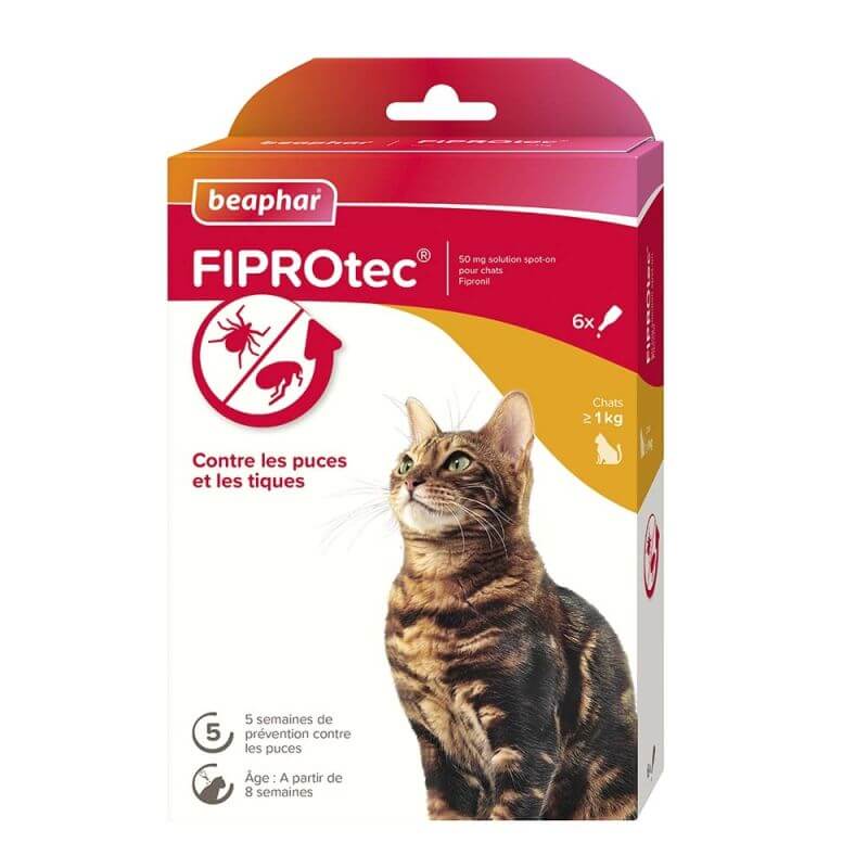 FIPROTEC SPOT-ON CHATS PUCES & TIQUES 6x0.5ml