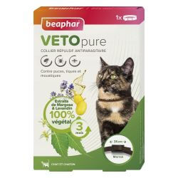 VETOPURE COLLIER ANTIPARASITAIRE CHAT/CHATON - MARRON