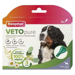 PIPETTES REPULSIVES ANTIPARASITAIRES EUCALYPTUS GRAND CHIEN 6x2ml