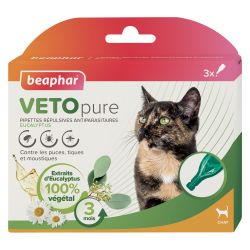 PIPETTES REPULSIVES ANTIPARASITAIRES EUCALYPTUS CHAT 3x1ml