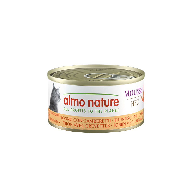 ALMO CHAT HFC MOUSSE THON/CREVETTES 70gr