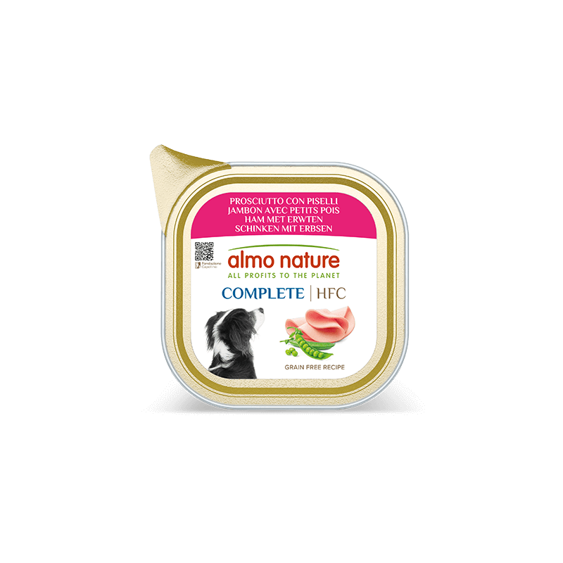 ALMO CHIEN HFC COMPLETE JAMBON/PETITS POIS 85gr