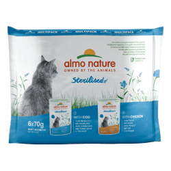 ALMO CHAT HOLISTIC FONCTIONNEL STERI CABILLAUD/POULET 6x70gr