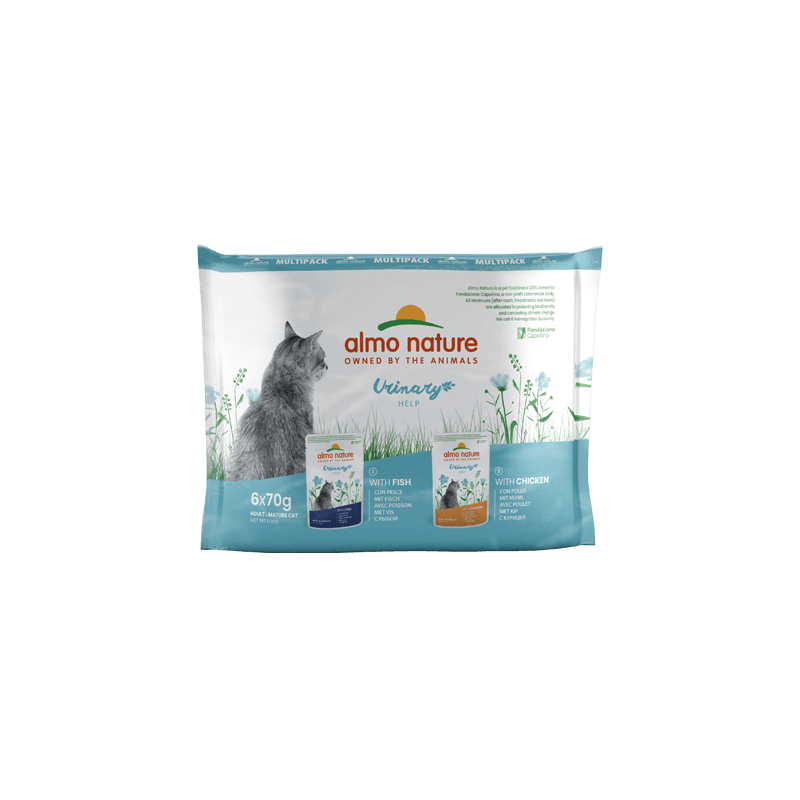 ALMO CHAT HOLISTIC FONCTIONNEL URINARY POISSON/POULET 6x70gr
