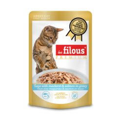POCHON FILOUS CHAT THON MAQUEREAU SAUMON EN SAUCE 80gr
