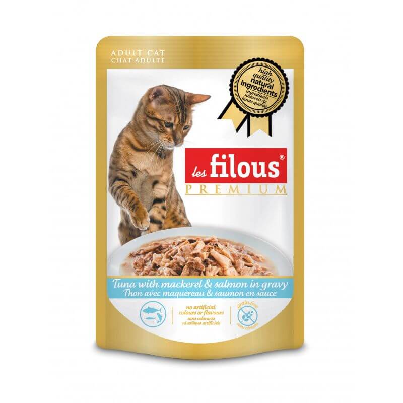 POCHON FILOUS CHAT THON MAQUEREAU SAUMON EN SAUCE 80gr