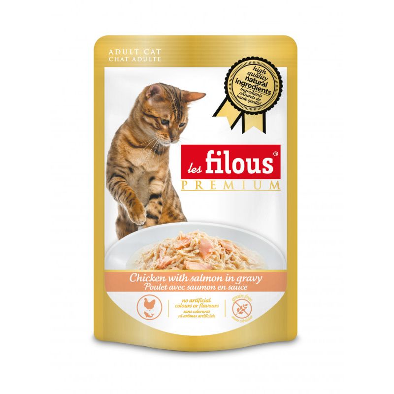 POCHON FILOUS CHAT POULET SAUMON EN SAUCE 80gr