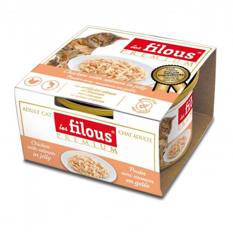 POCHON FILOUS CHAT POULET SAUMON EN GELEE 85gr