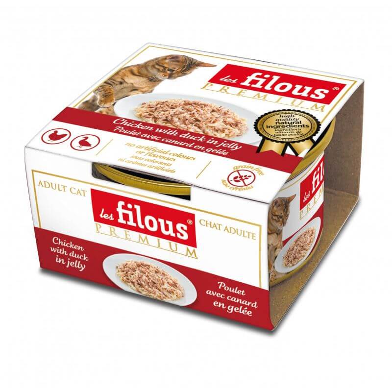 POCHON FILOUS CHAT POULET CANARD EN GELEE 85gr