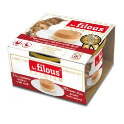 POCHON FILOUS CHAT MOUSSE POULET CANARD 85gr