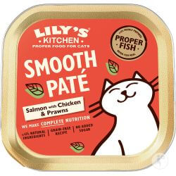 LILY'S KITCHEN CHAT TERRINE SAUMON, POULET & CREVETTES 85gr