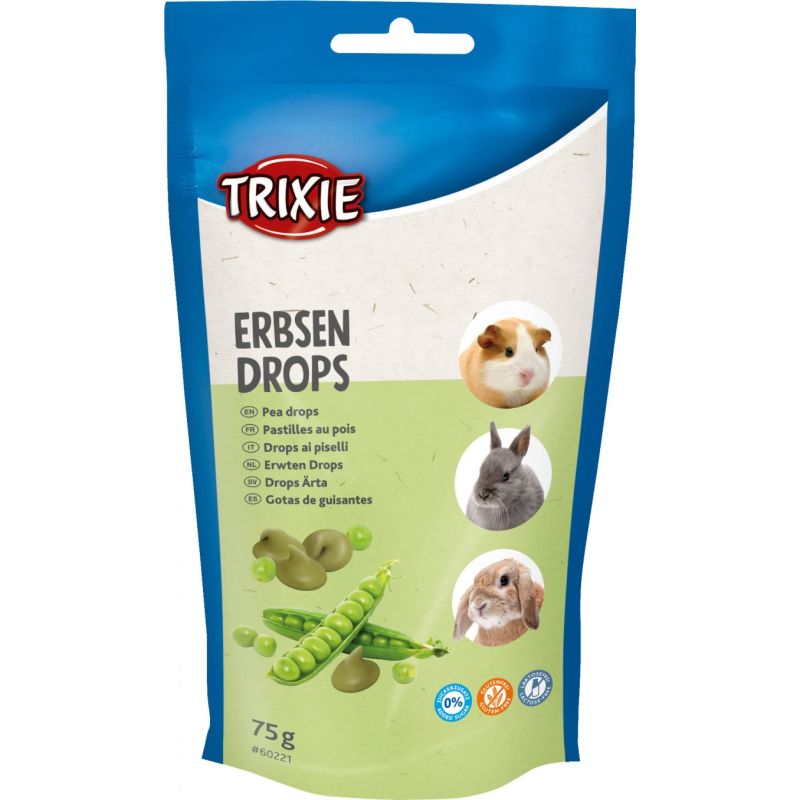 FRIANDISE DROPS LAPINS/RONGEURS AU POIS 75GR FRIANDISE DROPS LAPINS/RONGEURS AU POIS 75GR